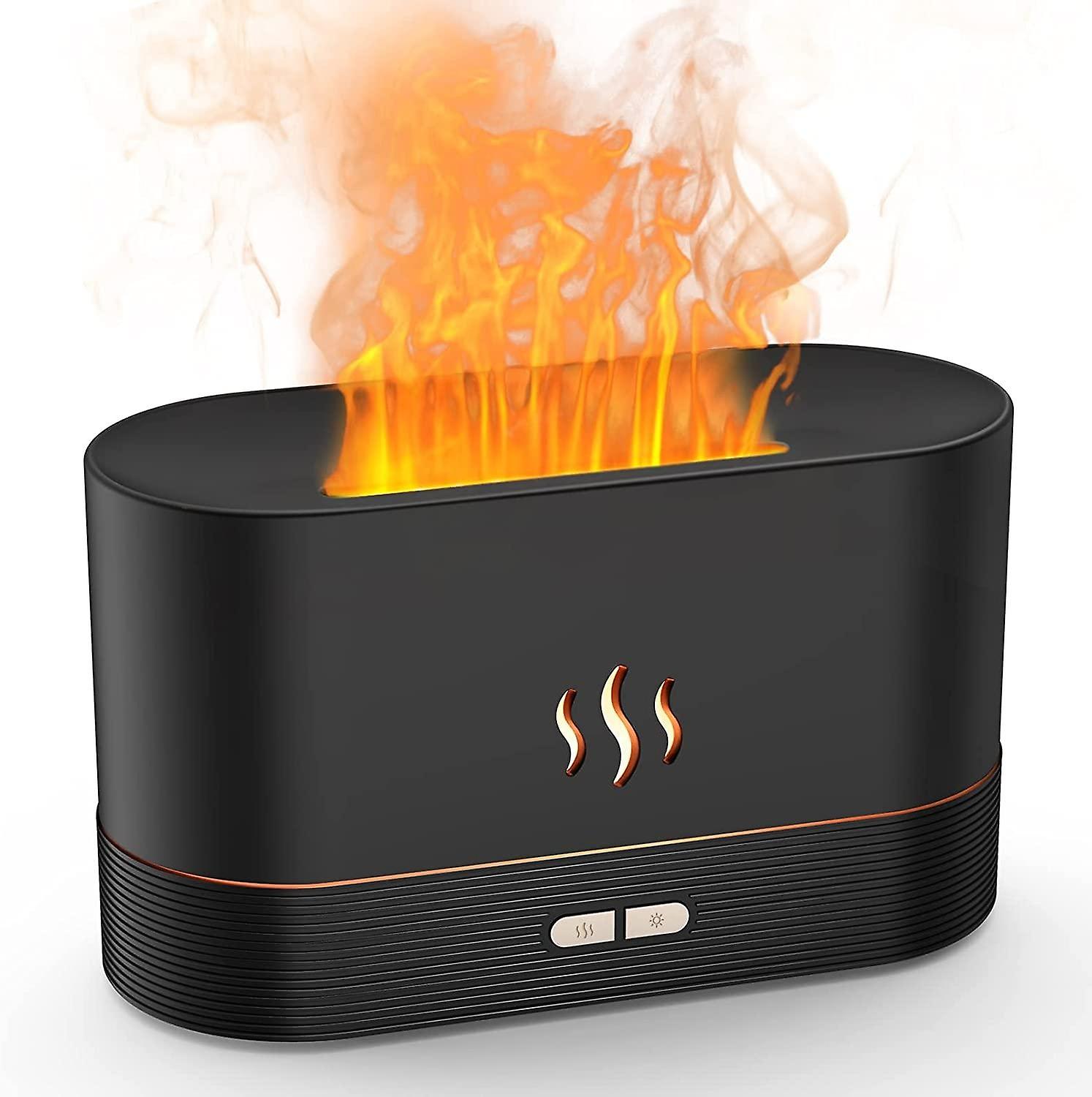 LED Essential Oil Diffuser Portable Ultrasonic Aroma Air Humidifier, Flame Simulation Special Effect