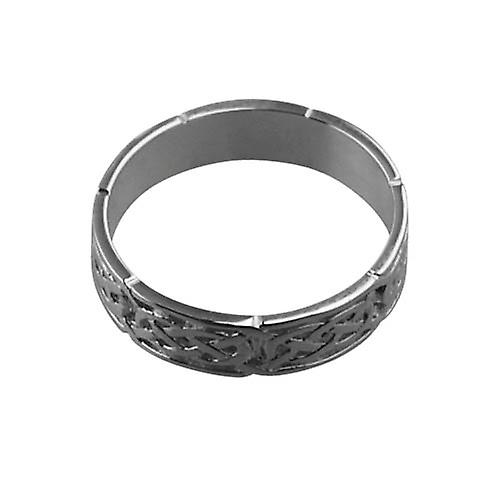 18ct White Gold 6mm Celtic Wedding Ring Size Z