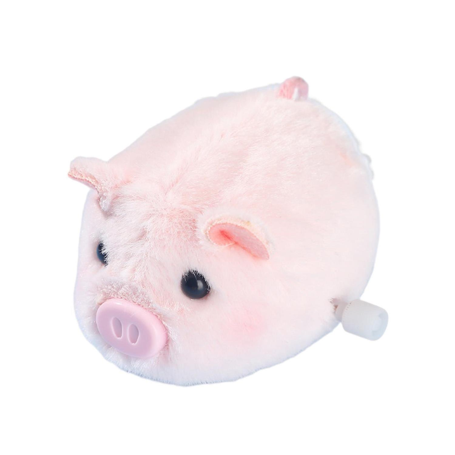 Wind-Up Racing Pig/Rabbit Toy with Rope No Batteries Required Clockwork Plush Piggy Bunny Doll Soft