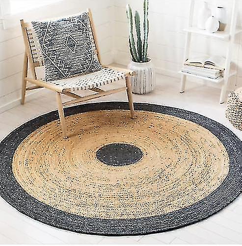 ラグラウンドナチュラルジュートハンドメイド編組ラグ床面積モダンリビングカーペット