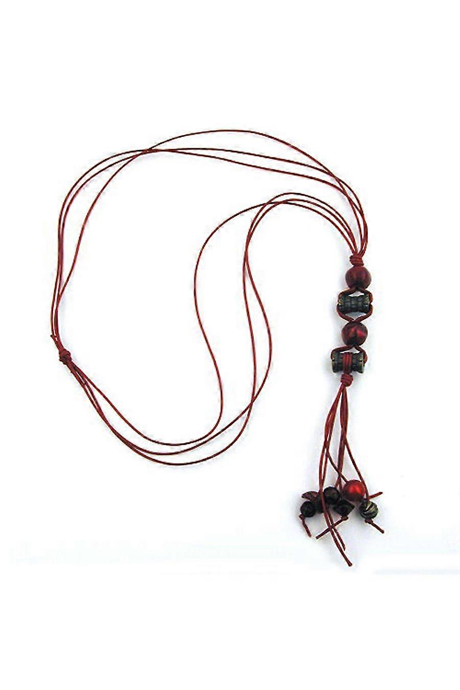 Necklace Antique Gold Coloured/ Red - Gl00792