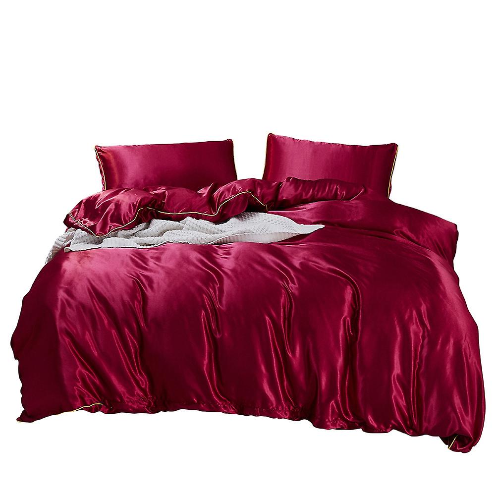 Artificial Silk Breathable Comfortable Bedding Set Pillowcase Duvet Cover (Twin)