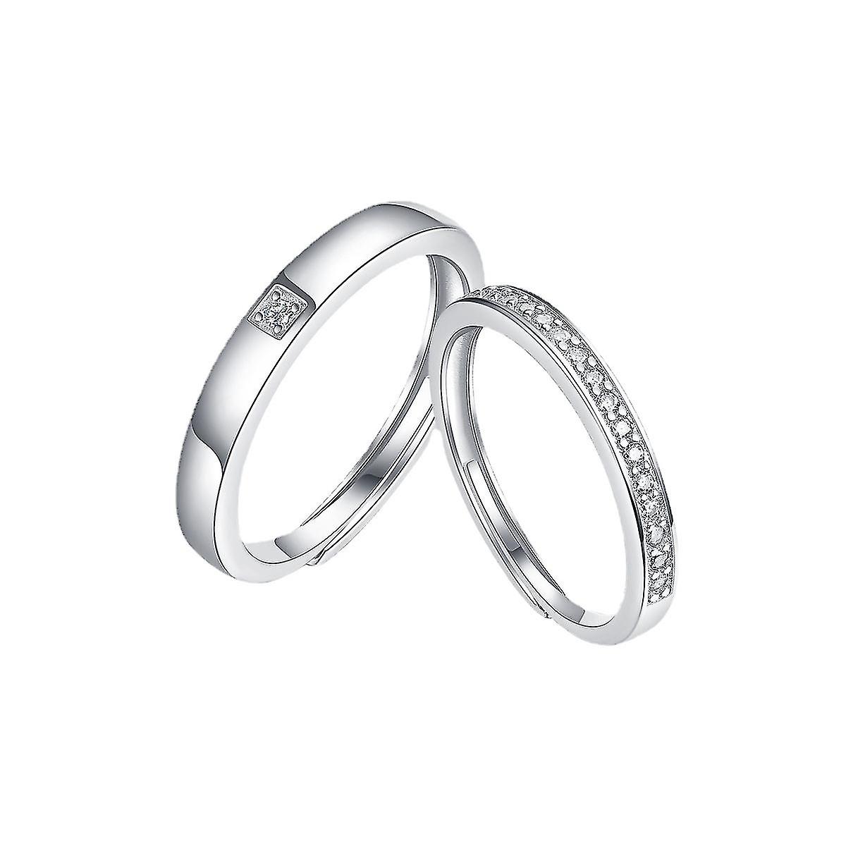 S925 Sølv Mosan Stone Par Ring