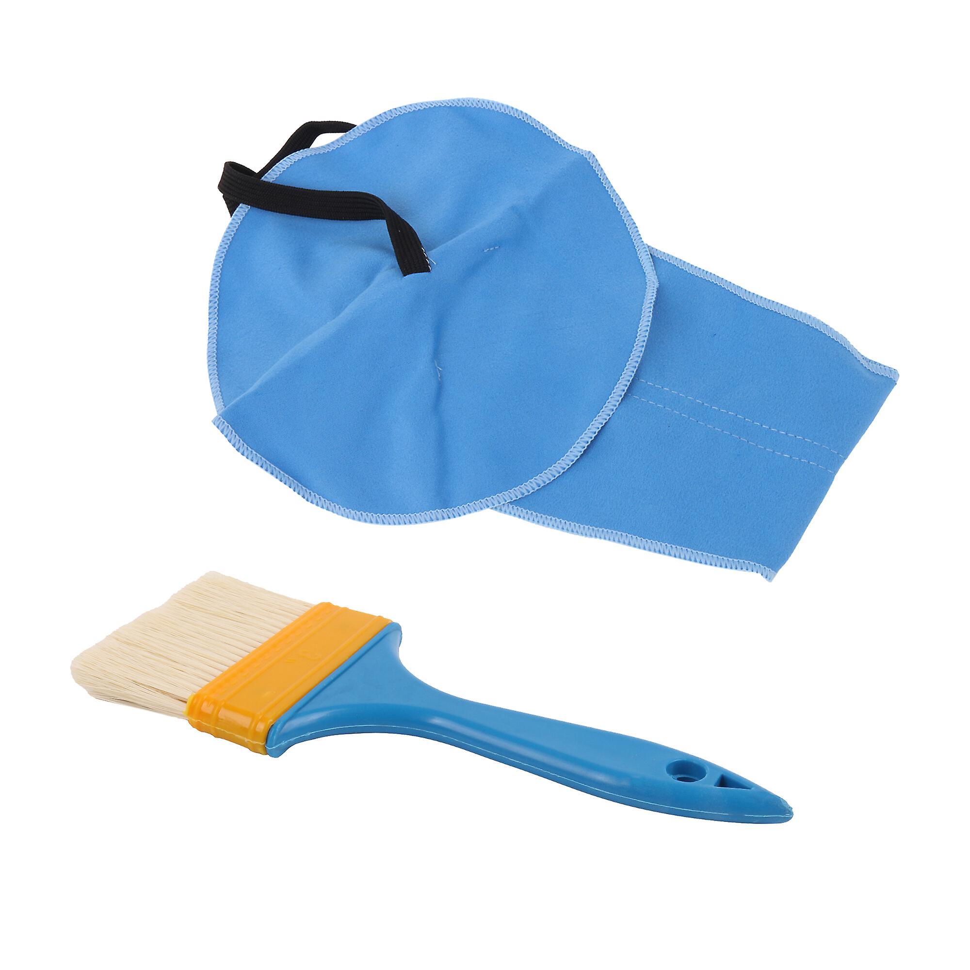 2 Pcs Sax Microfiber Cloth & 3 Inch Paint Brush w/ Blue Plastic Handle