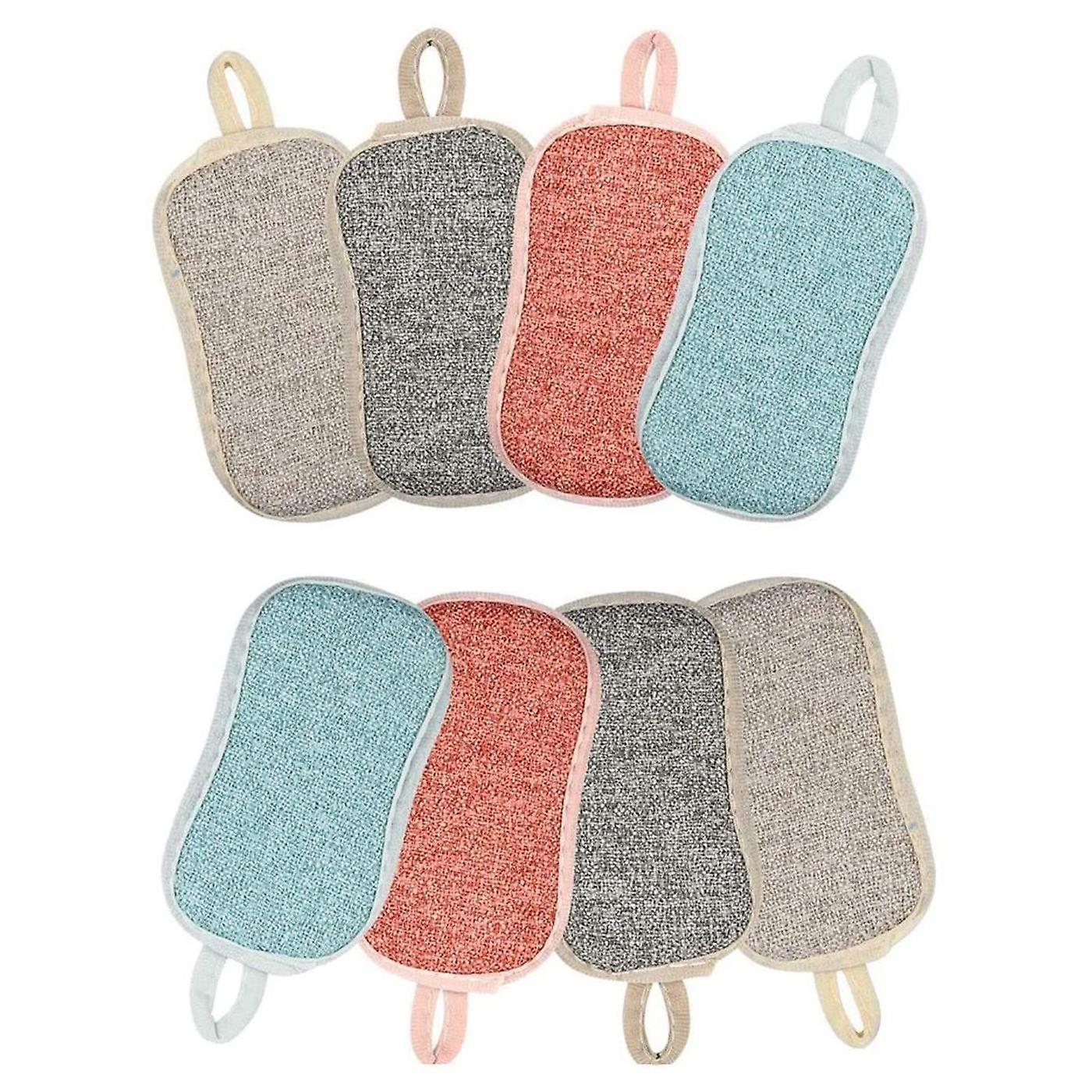 8 Pieces Double Sided Scouring Cloth Reusable Odorless