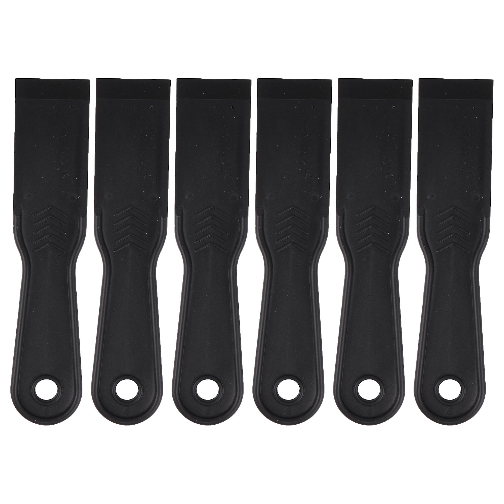6 Pcs Putty Squeegee for Drywall Spackle Patching 1.5 Inch Width Black