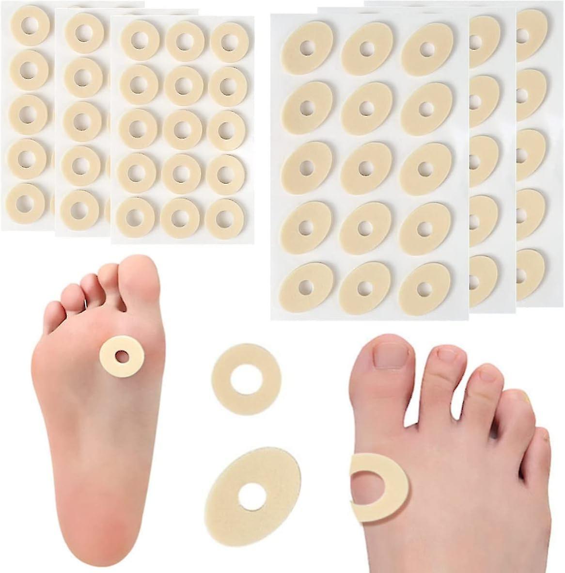 90 Pieces Corn Cushions, Soft Latex Foam Self Adhesive Callus Pads Corn Pad Anti Friction Reduce Foot And Heel Pain, 2 Models