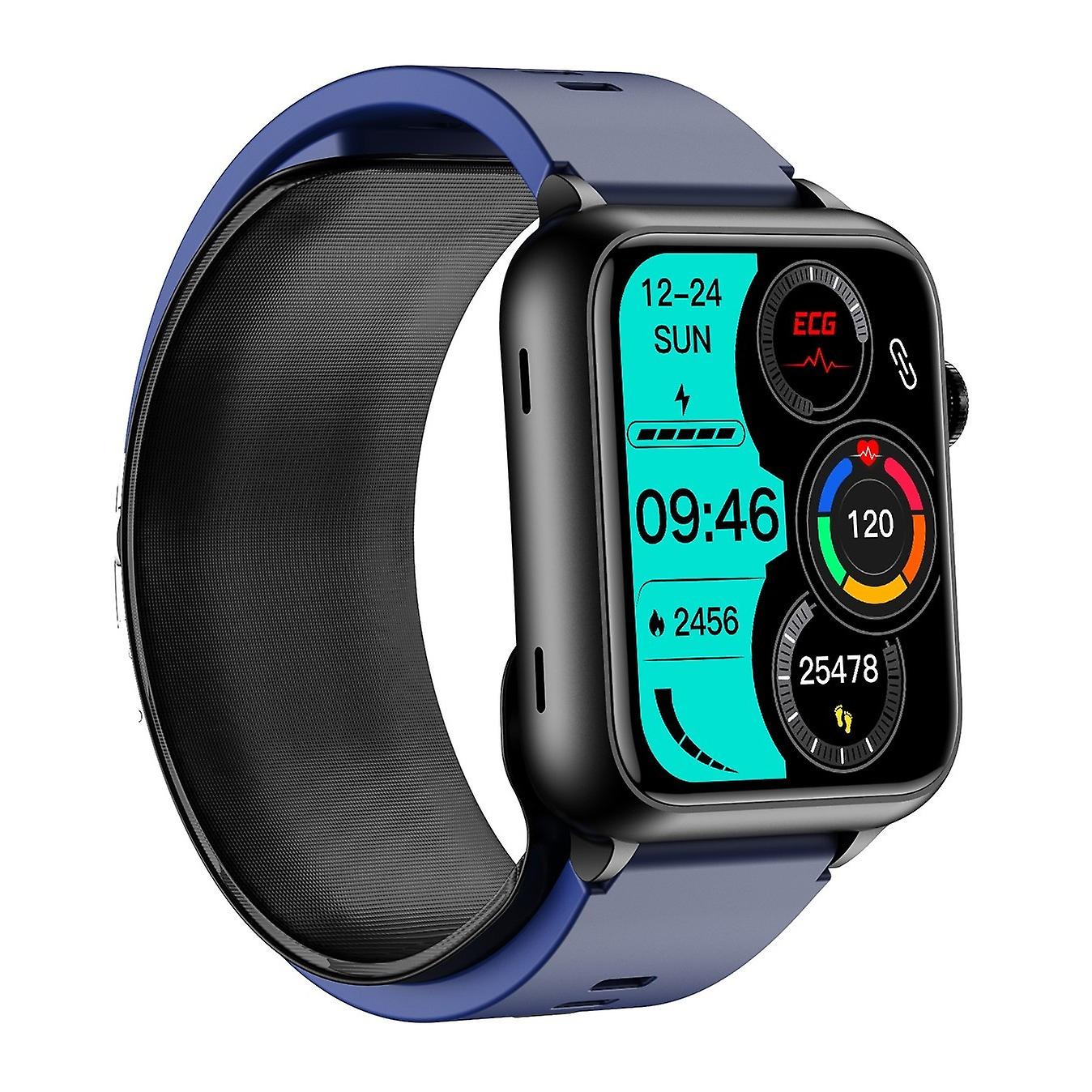 TK63 ECG Smart Watch Air Pump Precise Blood Pressure Fitness Tracker Sleep Monitor - Blue