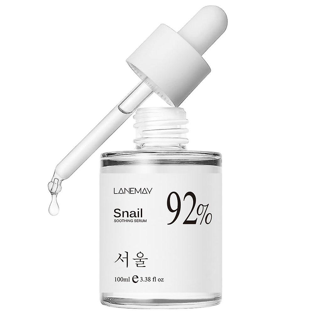 92 Snail Essence Serum 100ml Repair Nourish Moisturize Hydrate Skin Improve Elasticity Anti-Aging Dropper Design