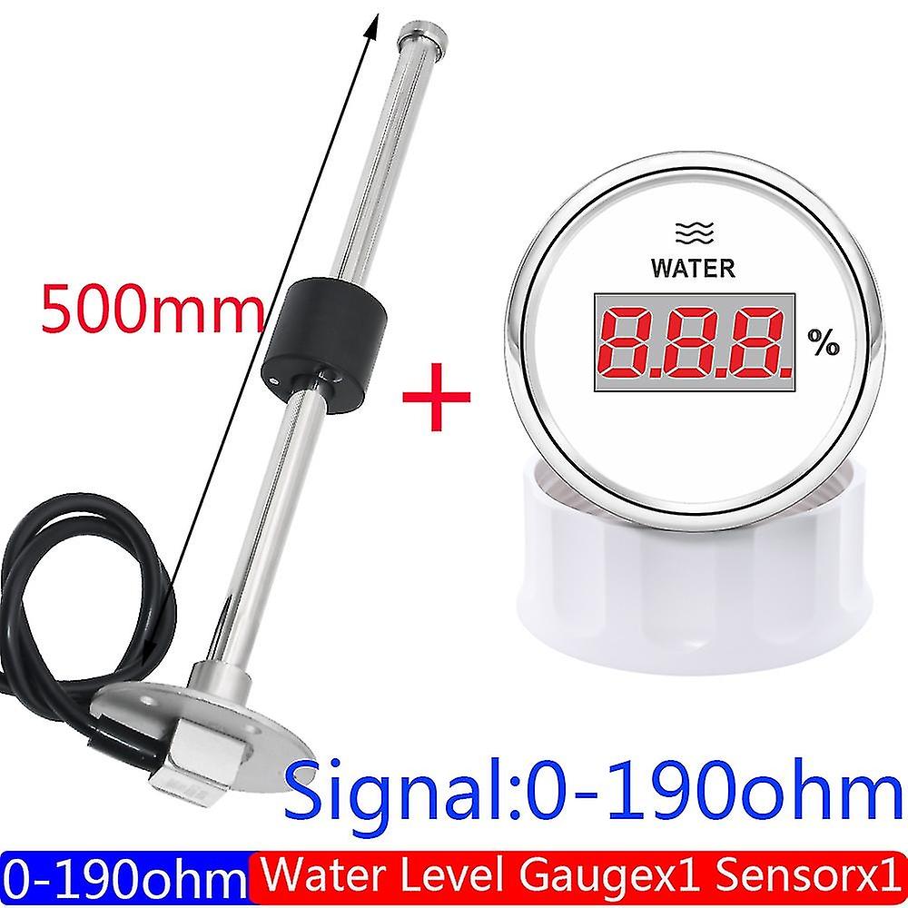 Digital Water Level Gauge With Water Level Sensor 52mm Water Level Meter Red Backlight 100-600mm 0-1