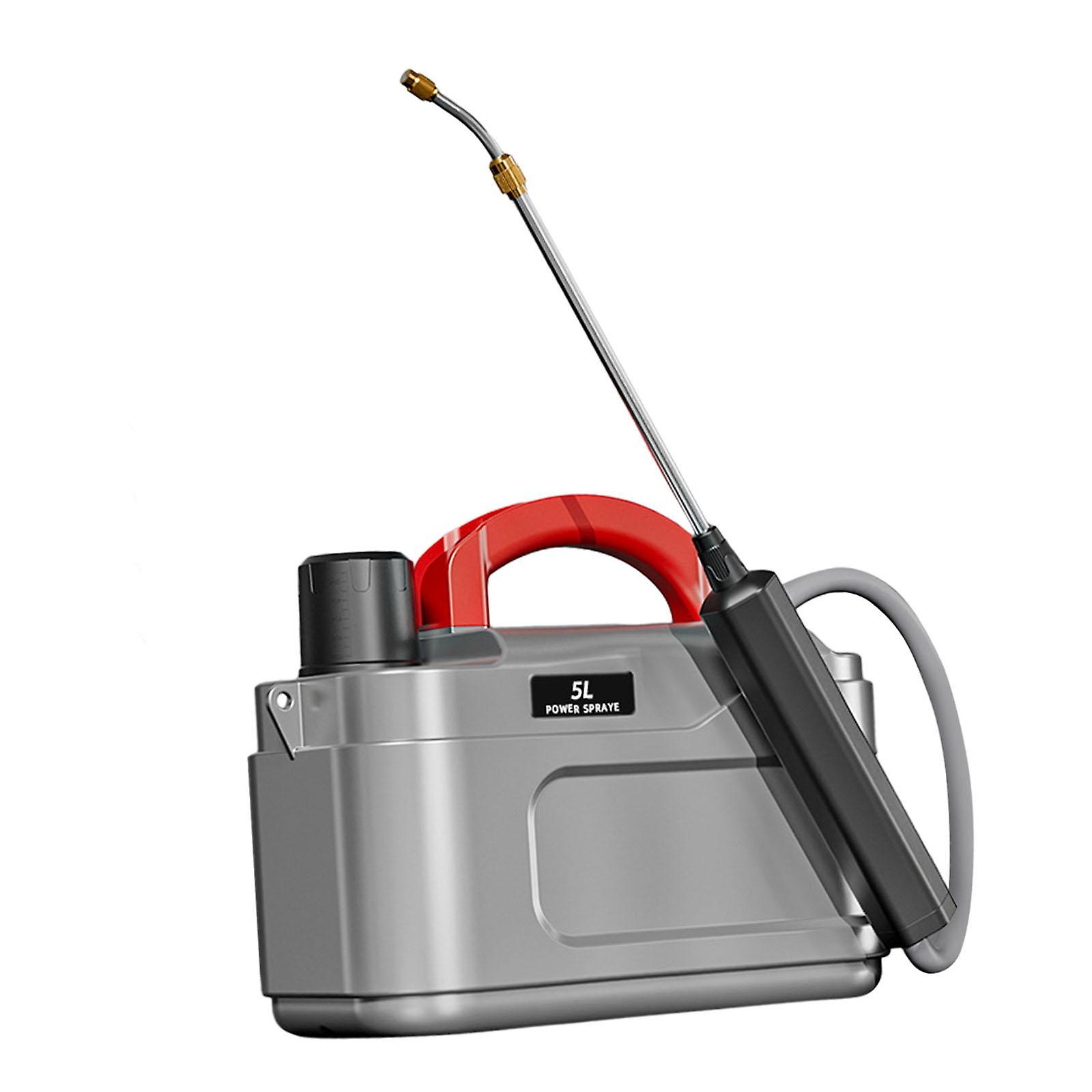 بخاخ حديقة كهربائي USB قضيب تلسكوبي قابل لإعادة الشحن لسقي البستان رمادي 5 لتر