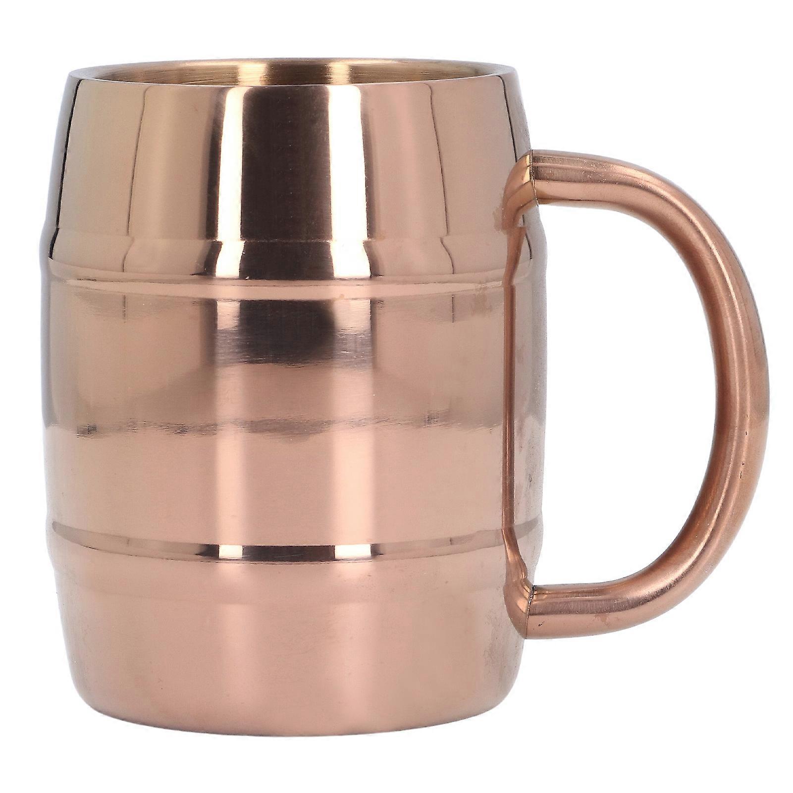 Rozsdamentes acél kávésbögre duplafalú szigetelt kávéscsésze nagy kapacitású fogantyúval otthoni irodai Rose Gold300ML
