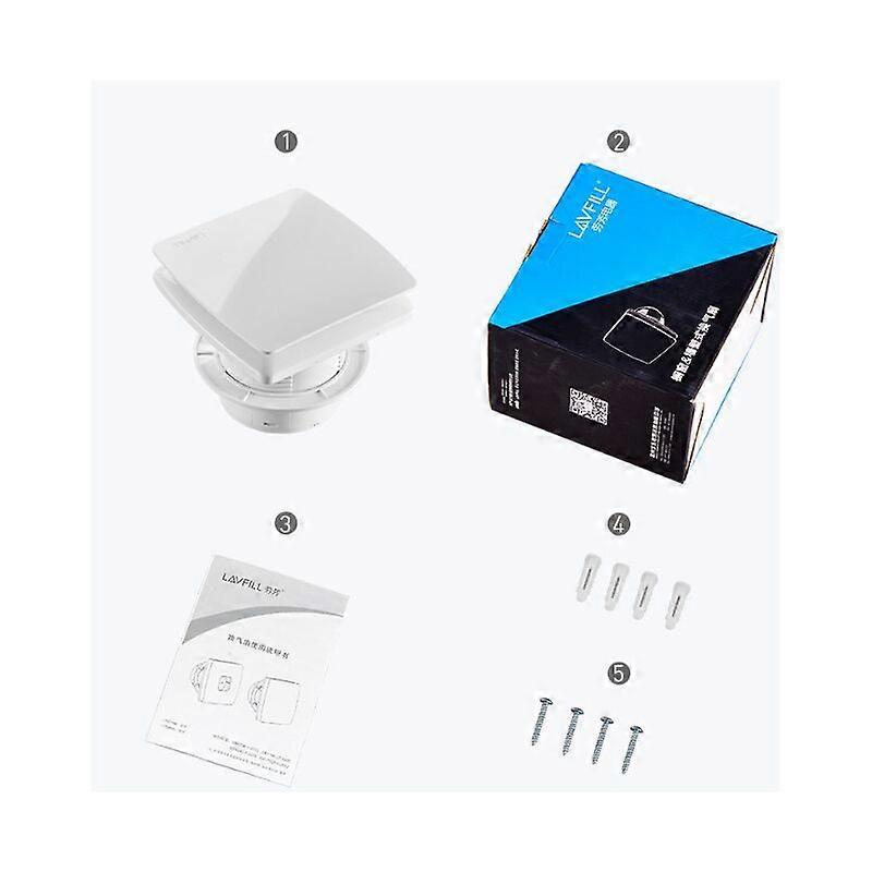 Quiet bathroom fan, smart dehumidification fan for hotel toilet, white