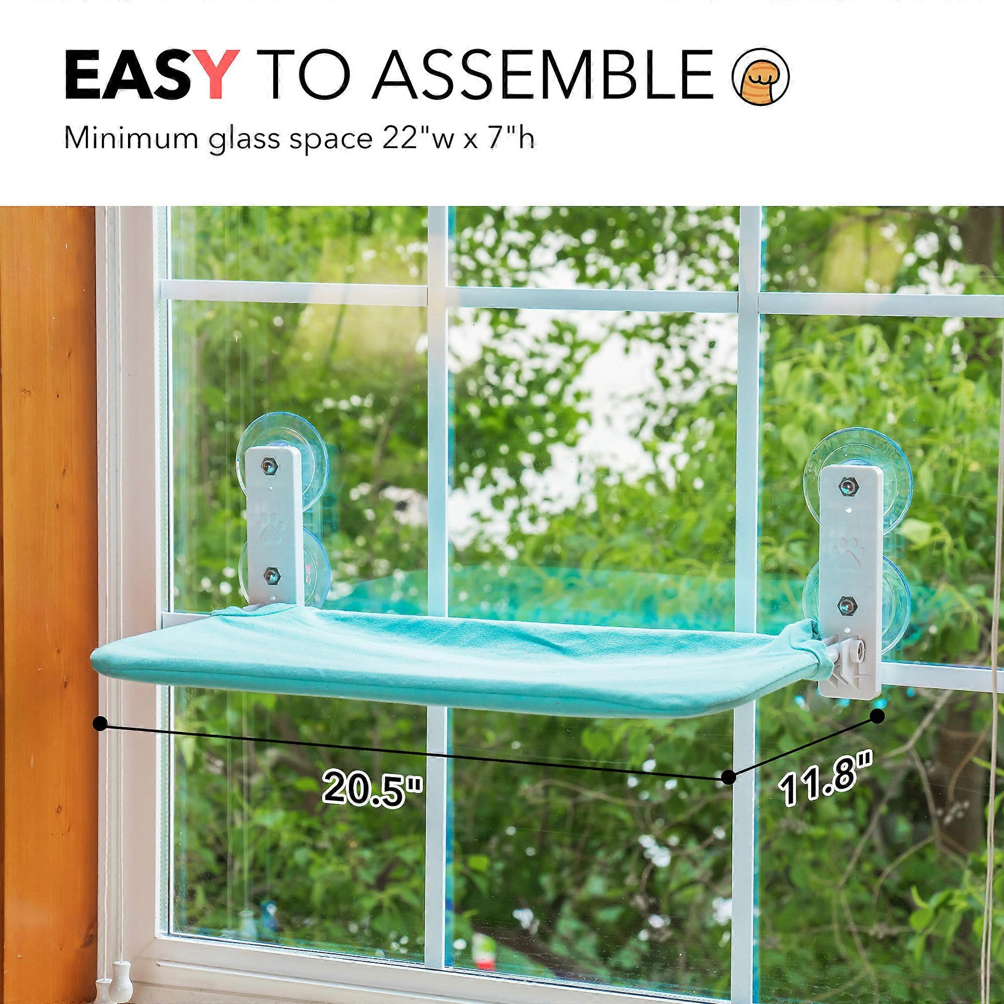 Mewoofun Cat Window Perch Easy Folding Up Strong Steel Frame Powerful  Suction Cup Machine Washable Mat Pet Hanging Bed