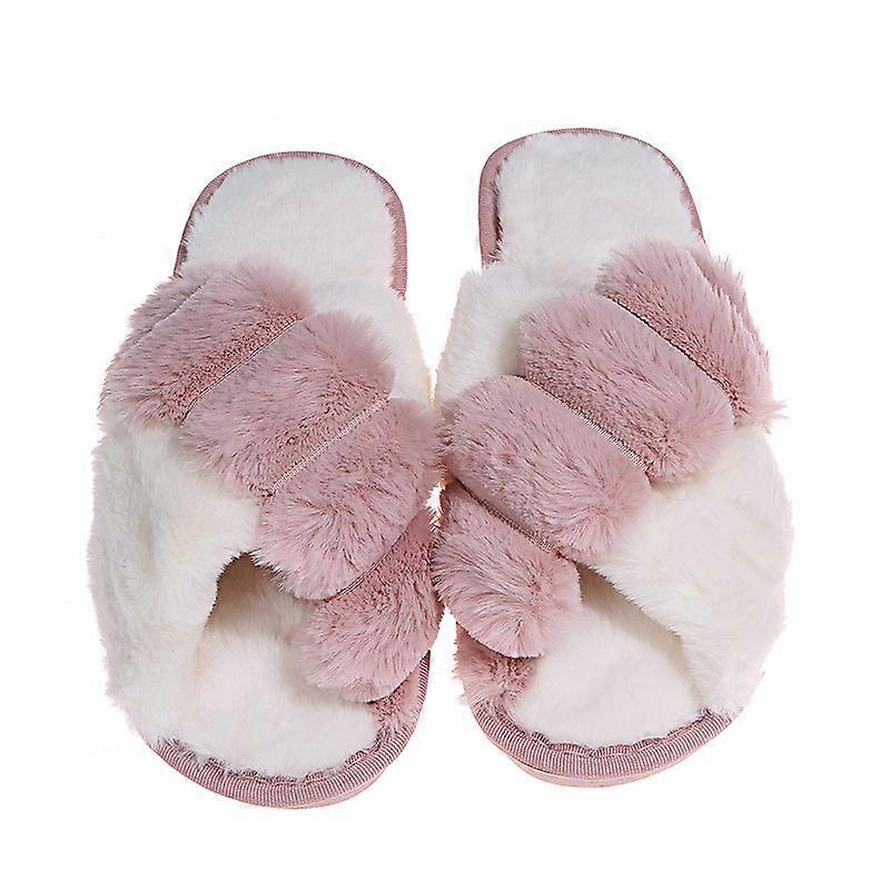 Classic Design Women Winter House Furry Slippers Fluffy Faux Fur