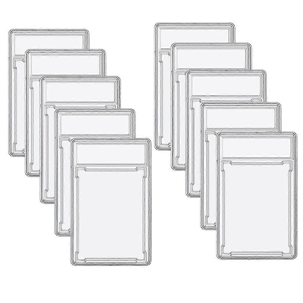 For 10 Pcs Trading Cards Protector Case Acrylic Clear Graded Card Holders with Label Position Hard Card Sleeves