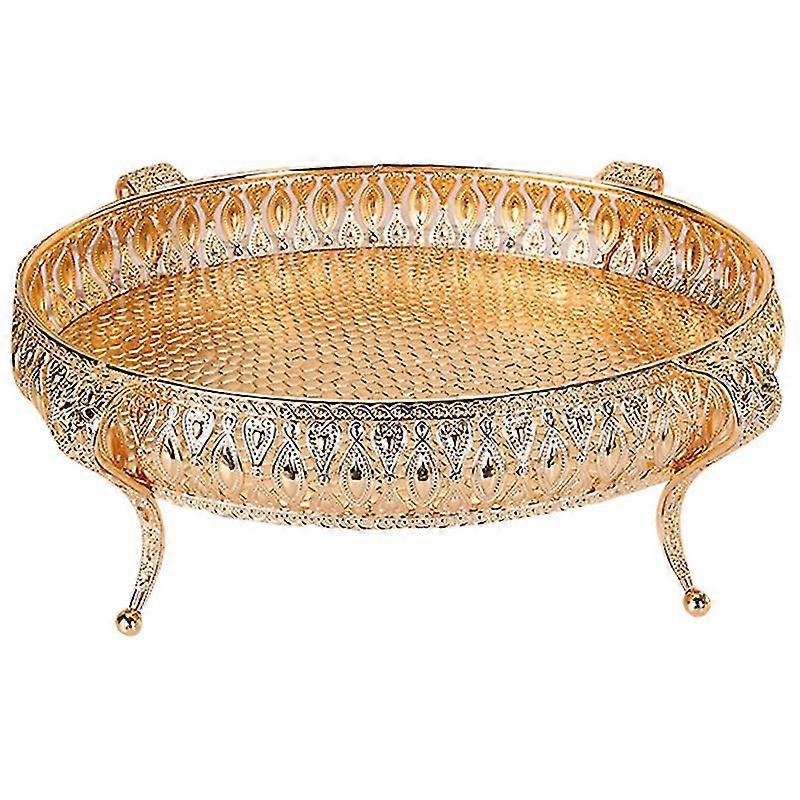 الصفحة الرئيسية الغذاء صينية الإبداعية خمر الفاكهة لوحة الجدول وجبة خفيفة الحديد تخزين مربع البيضاوي صينية الذهب الفاكهة باسك