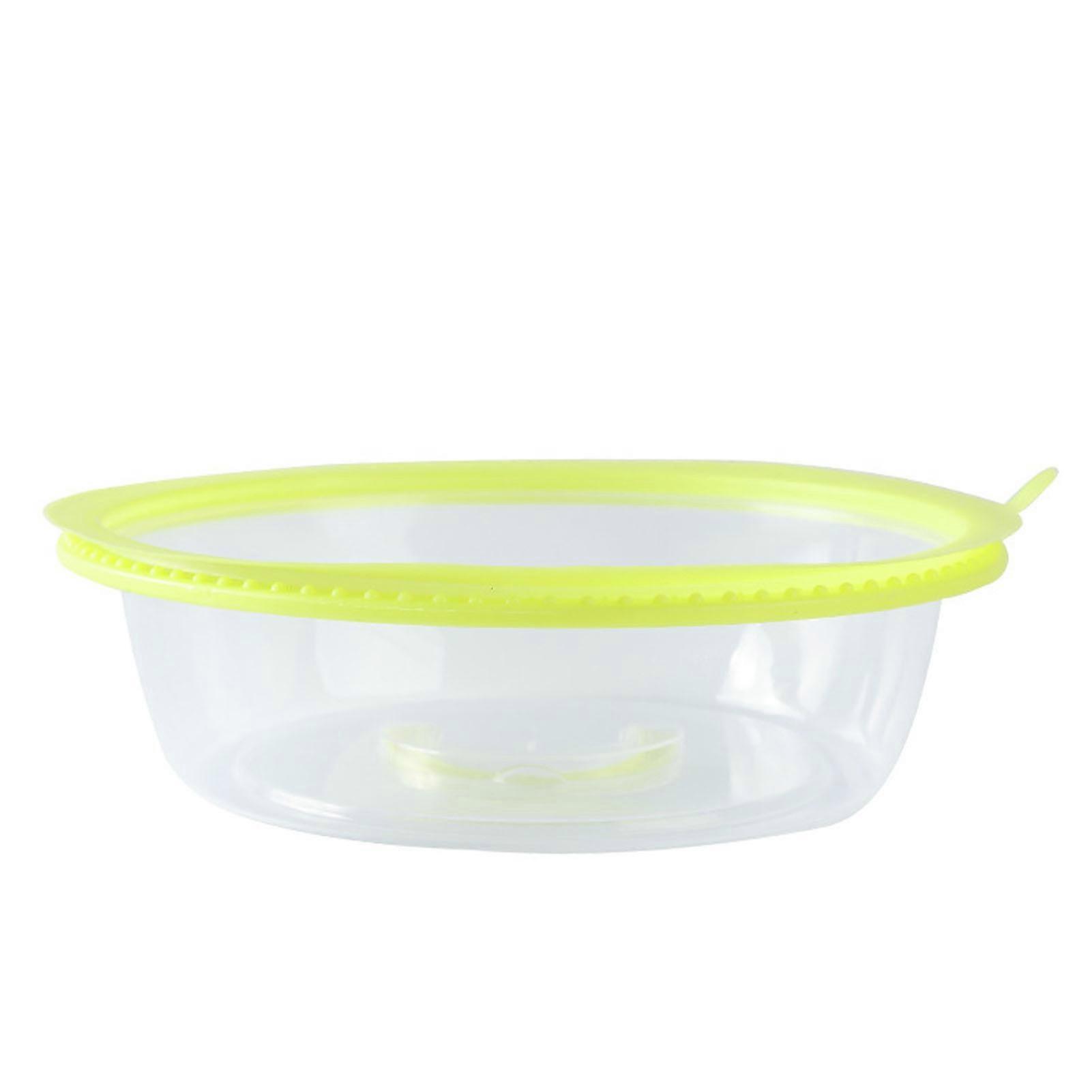 Microwave Heating Sealing Cover Transparent PP Stackable Temperature Keeping Plate Serving Cover for Kitchen Yellow