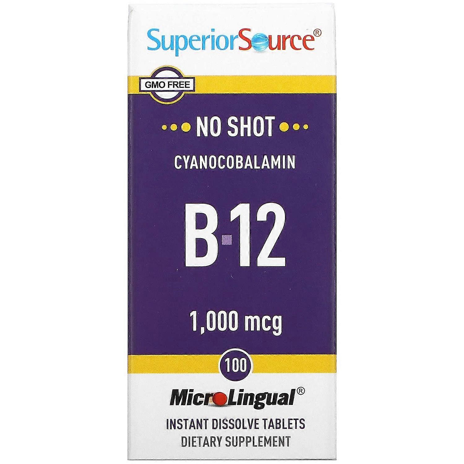 Superior Source, Cyanocobalamin B12, 1,000 mcg, 100 MicroLingual Instant Dissolve Tablets