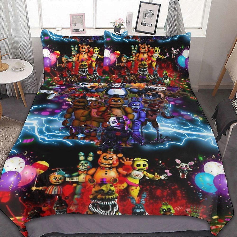 15v viisi yötä Freddy&#x27; 3-osainen vuodevaatteet Lämmin ja mukava pehmeä pussilakanasänkysetti, jossa on 1 pussilakana ja 2 tyynyliinaa pojille Tytöt