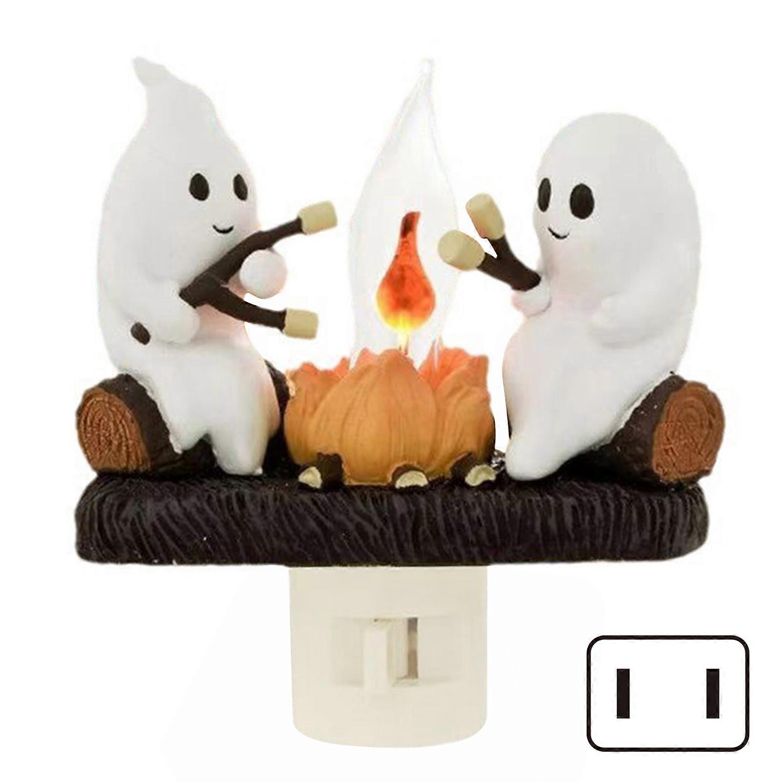 Ghosts Campfires Flickering Nightlight Cute Funny Ghosts Lamp Soft Warm Night Light for Home Decor