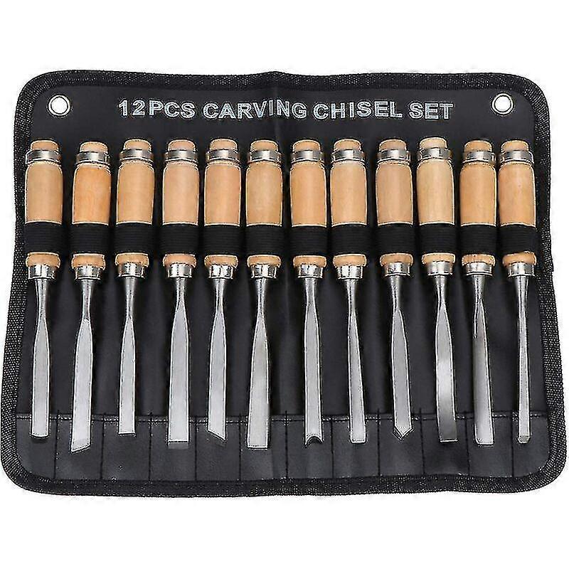 Wood Carving Hand Chisel Set, Woodworking Gouges Tool 12 In 1