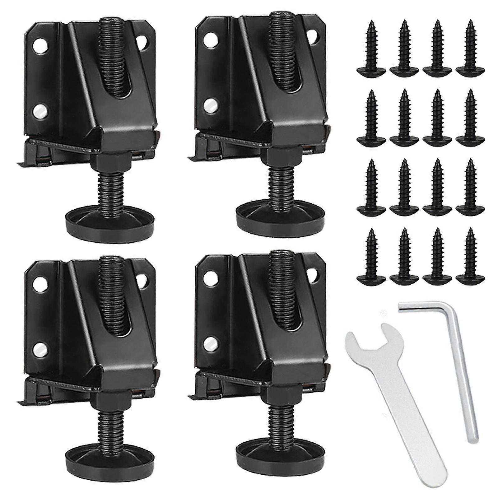 4 PCS Leg Levelers Heavy Duty Adjustable with Hexagon Nuts for Furniture Table Cabinet
