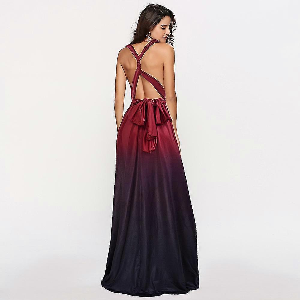 Mai multe moduri de a purta mai multe cross-back sexy Strappy Gradient Rochii