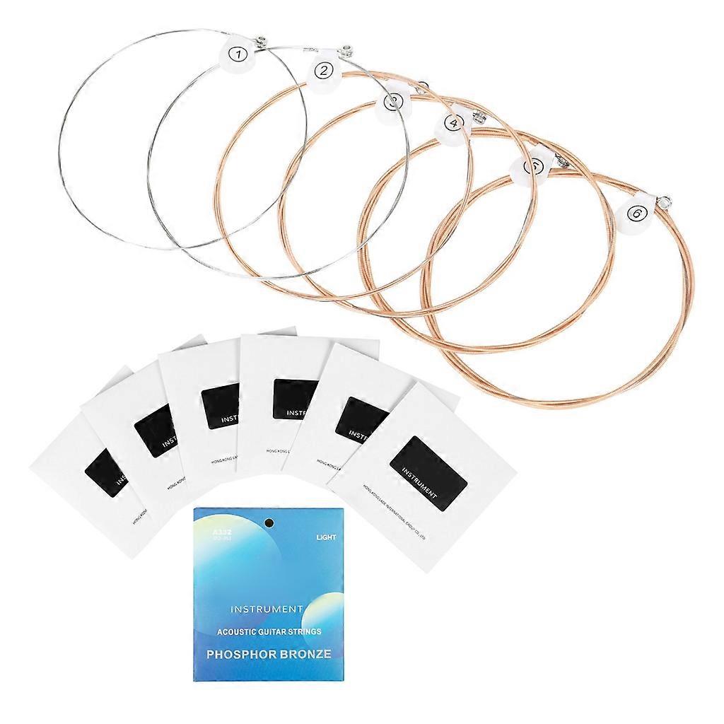 6 Pcs 6-string Acoustic Guitar Strings for Beginners Performers Durable