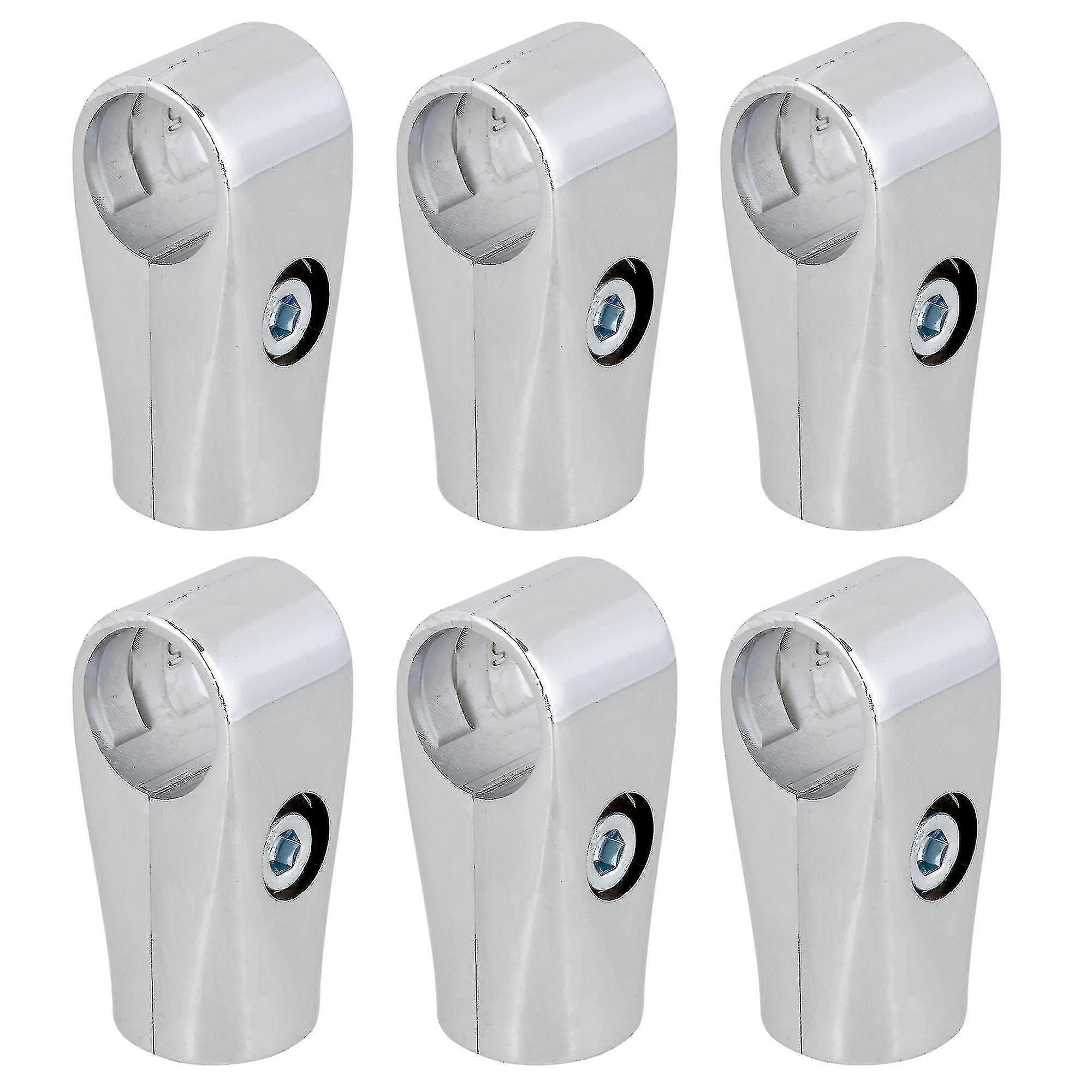 Pipe Connectors 6pcs Display Rack Clamp Fittings 25mm Inner Dia Two-way Tube Connectors