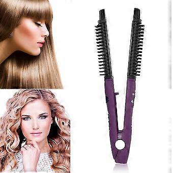 2 in 1 Piastra per capelli e arricciacapelli Arricciacapelli Pettine Piastra per capelli Spazzola a pettine caldo Piastra per capelli ionica Spazzola riscaldante Spazzola riscaldante
