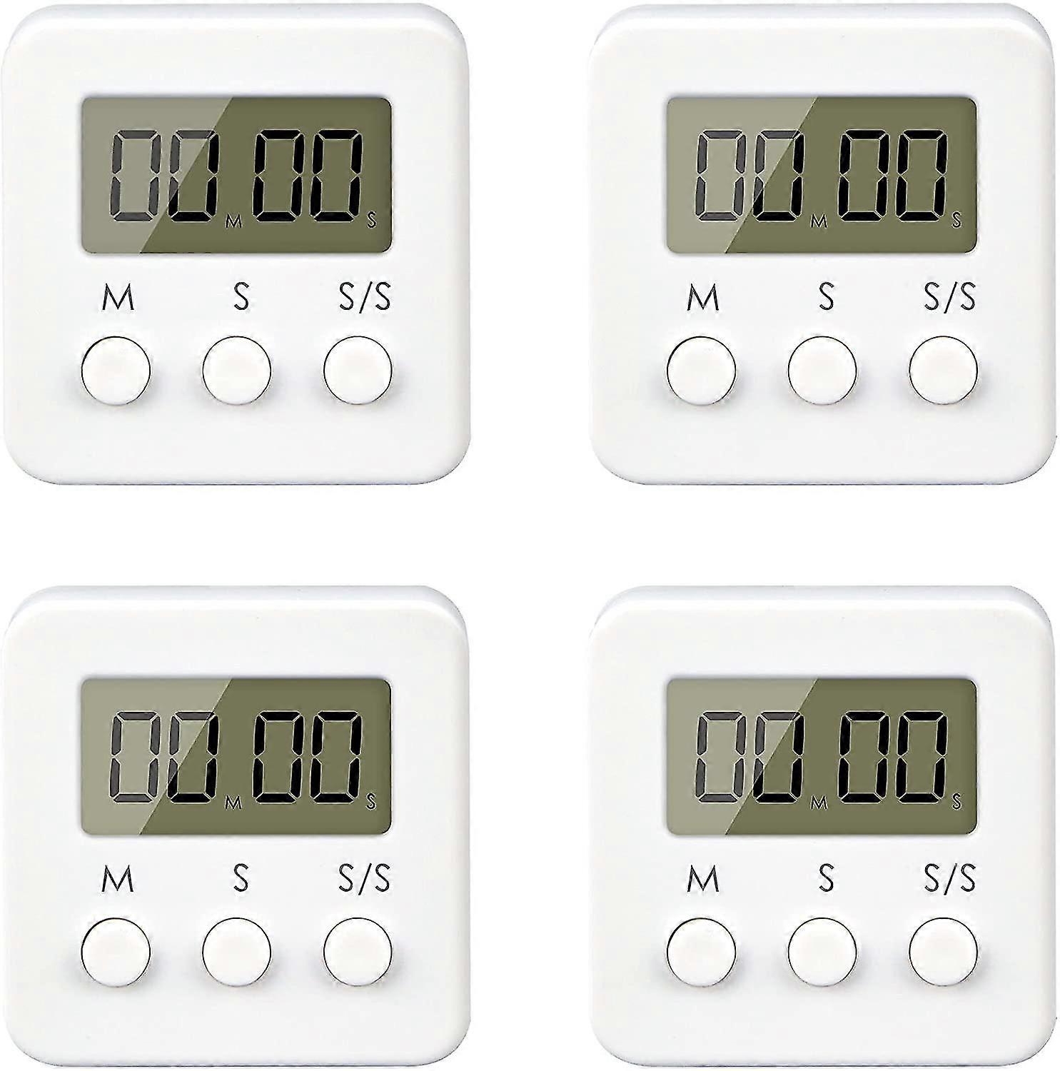Digital Kitchen Timer, Short Time Alarm Clock, 4 Pieces, Mini Timer Digital Timer Egg Timer With Loud Alarm, Stopwatch, Used In Kitchens, Offices, Spo