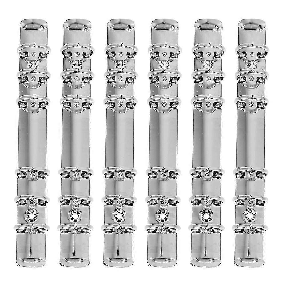 6 Pcs Spiral Notebook D Ring Binder Mechanism A4 Spine Bars 6 Hole Binder Mechanism Textbook Binder Binder Clips Metal
