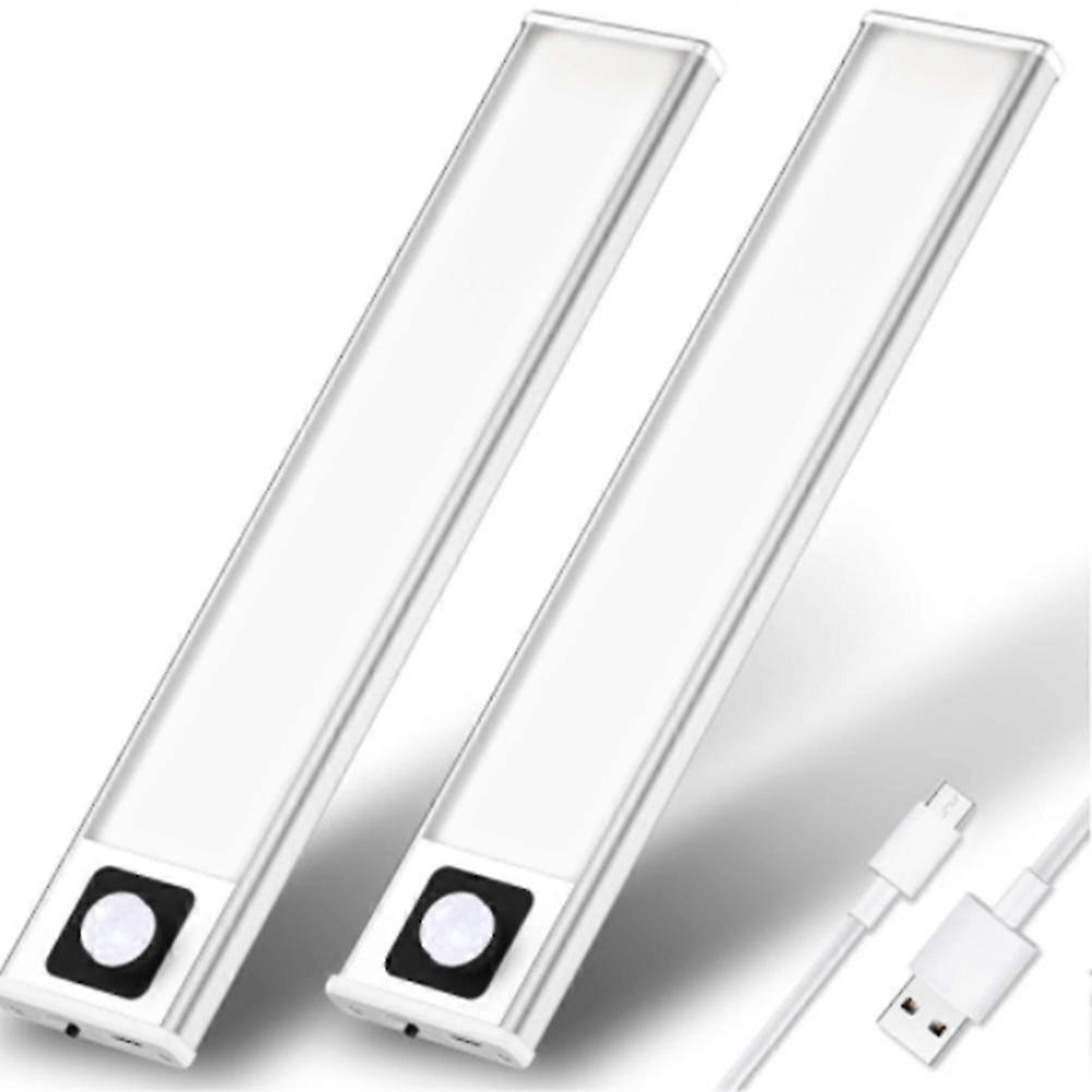 2 Led Indoor Motion Sensor Lights, Rechargeable, Usb, Ultra Thin, Wireless, Battery Operated