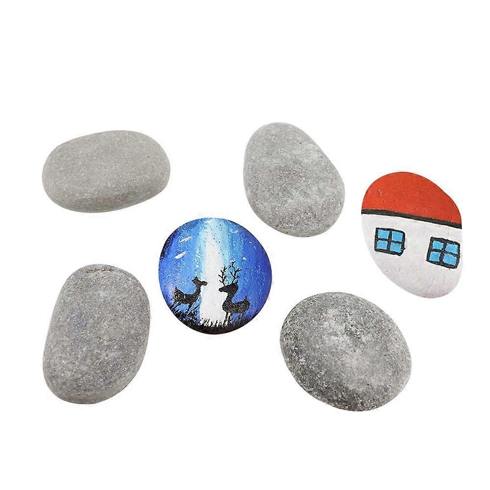 Strandstein for tegning 6 stk Glatt flat stor strandstein for maling av  håndverk Pebble Art sett med 60-70 mm dekorativ maling flat stein småstein  | Fruugo NO, image size:1000x1000