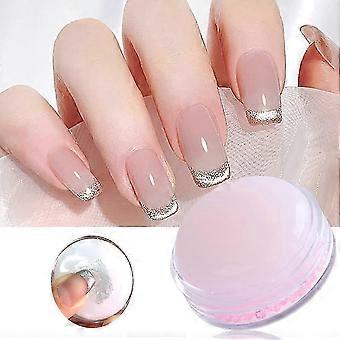 Nail Art Stamper, Franska naglar Jelly Cream Silikon Stämpling Nagellack Transfer Stamper, Franska Tips Manikyr Verktyg Rosa Mjuk Klibbig Nagel Stamper Fo