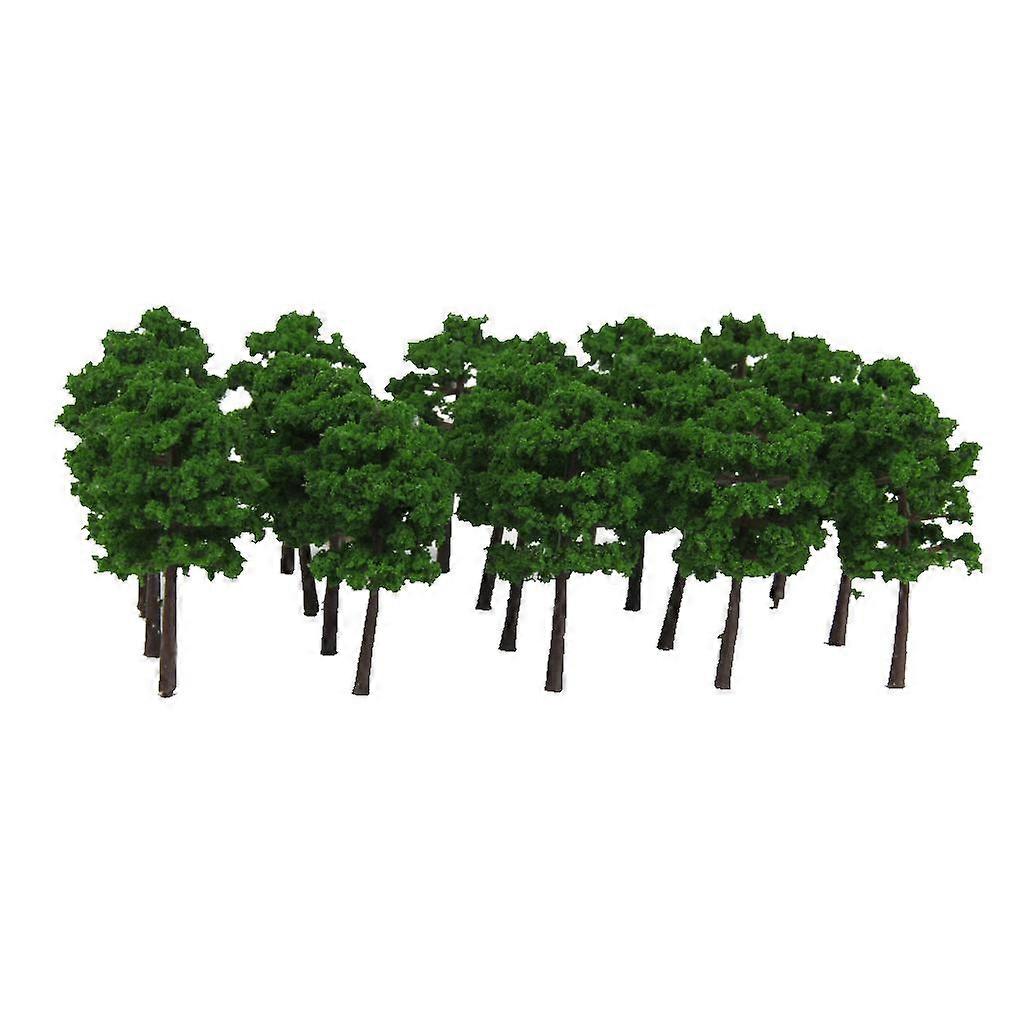 Plastic Model Trees Train Railroad Scenery 1:250 40pcs Dark Green