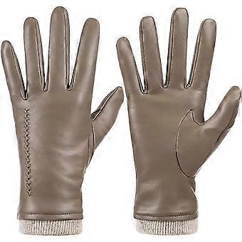 Womens Winter Genuine Sheepskin Leather Gloves. Warm Touchscreen Texting Cashmere Lined