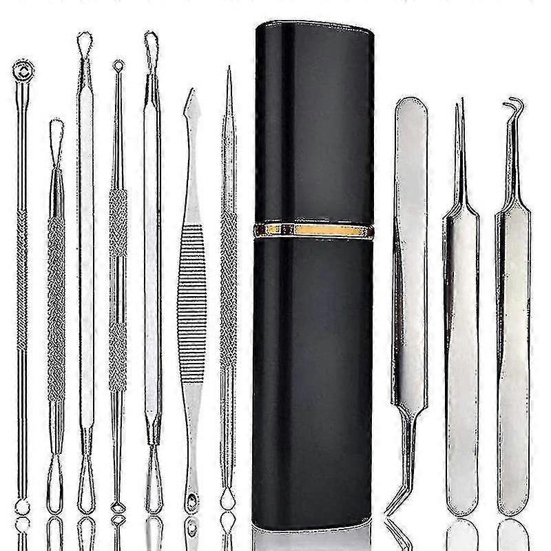 Pimple Popper Tool Kit,10 Pcs Professional Pimple Comedone Extractor Tool Acne Removal Kit