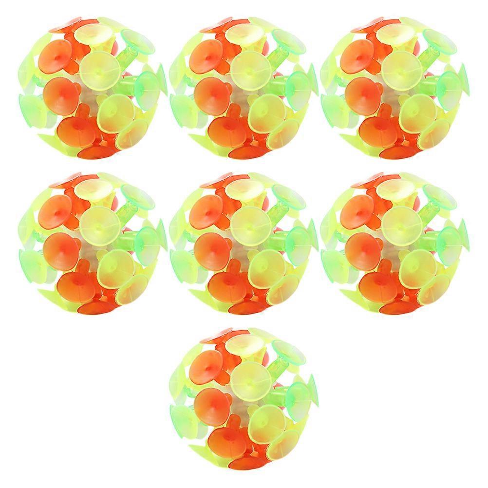 7pcs Children's Suction Ball Toys Glowing Parent-child Interaction Sucker Ball Kids Plaything Party Toy for Boys and Girls