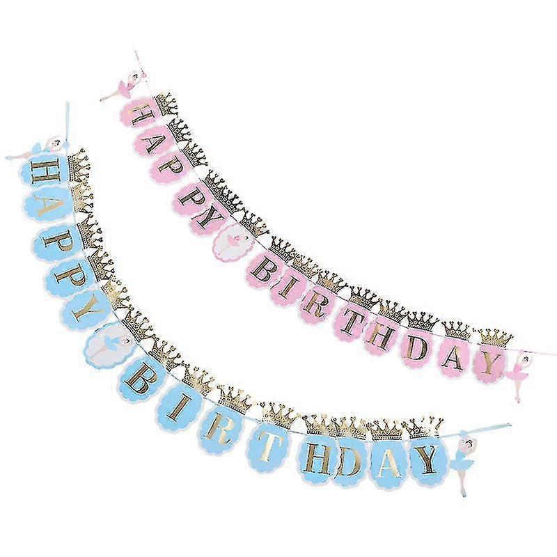 2pcs Children Birthday Banner