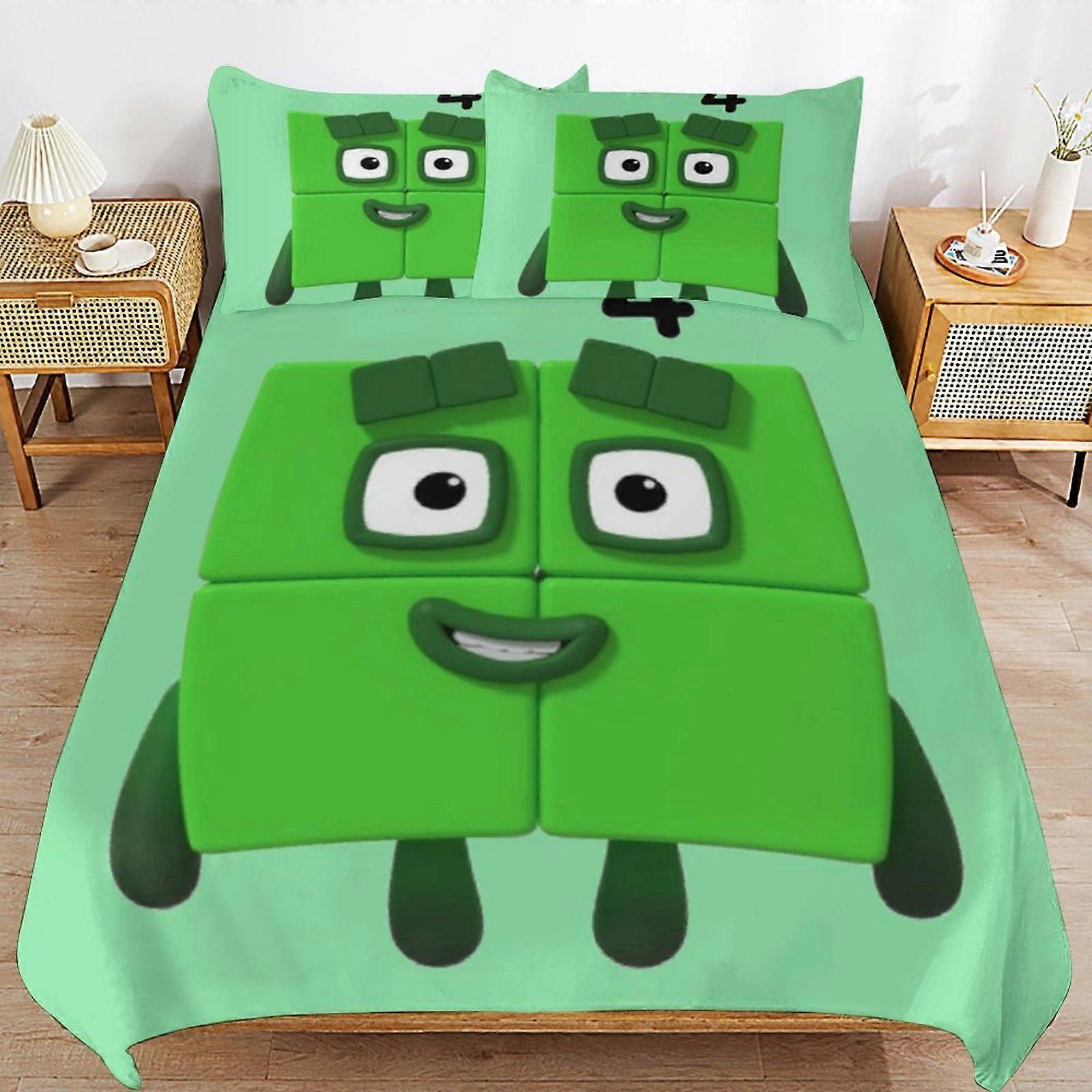 bedding set CA132 Numberblocks Bed Duvet Cover Microfiber Bedding Sets 3D Printed Lightweight 3 Piece Comforter Sets, 1 Duvet Cover And 2 Pillow DP132