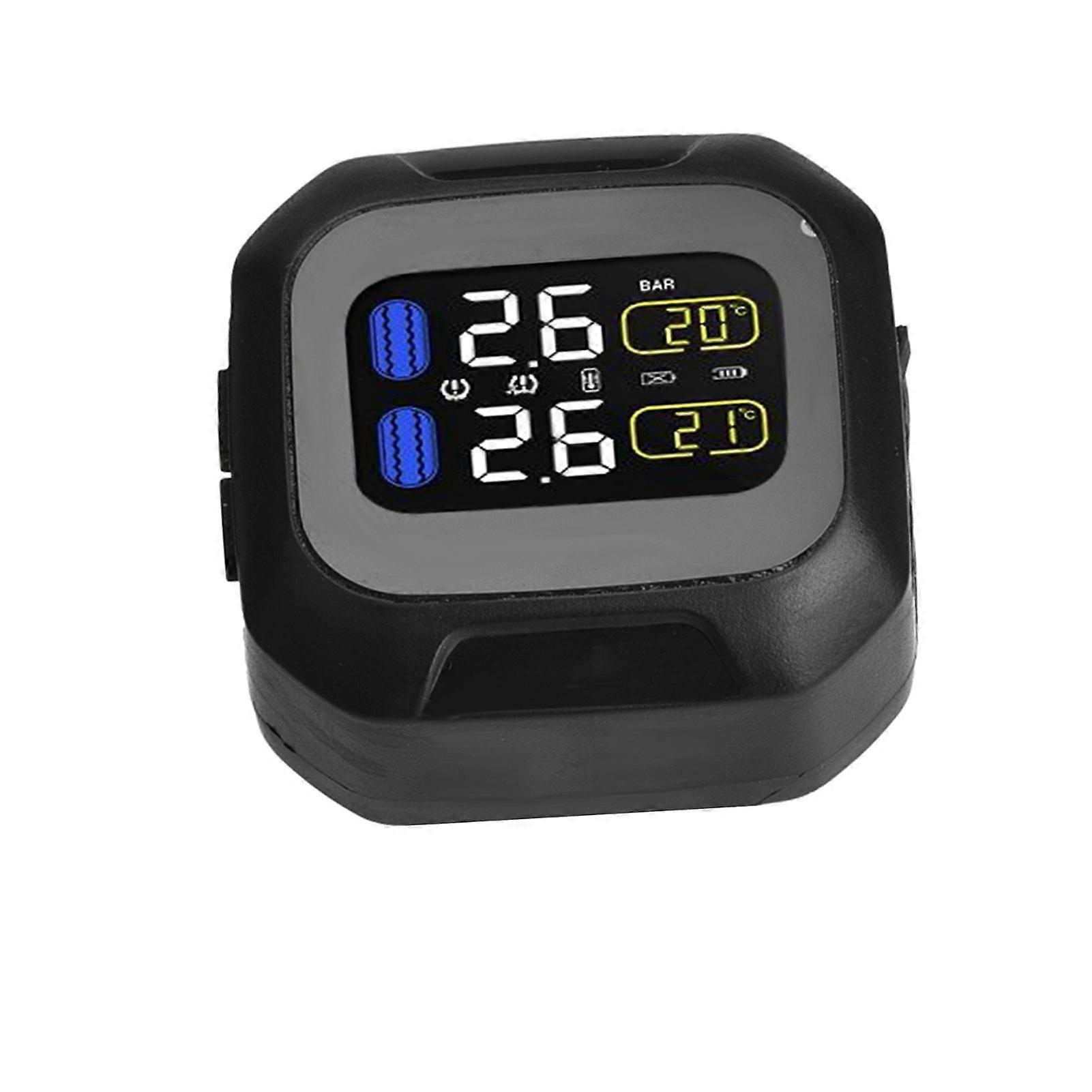 Wireless Solar TPMS Tire Pressure Monitoring System LCD Monitor Alarm with 6 External Sensors