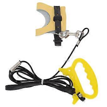 Bird Harness Leash Portable Elastic Traction Rope with Hook for Parrots and Birds Yellow M