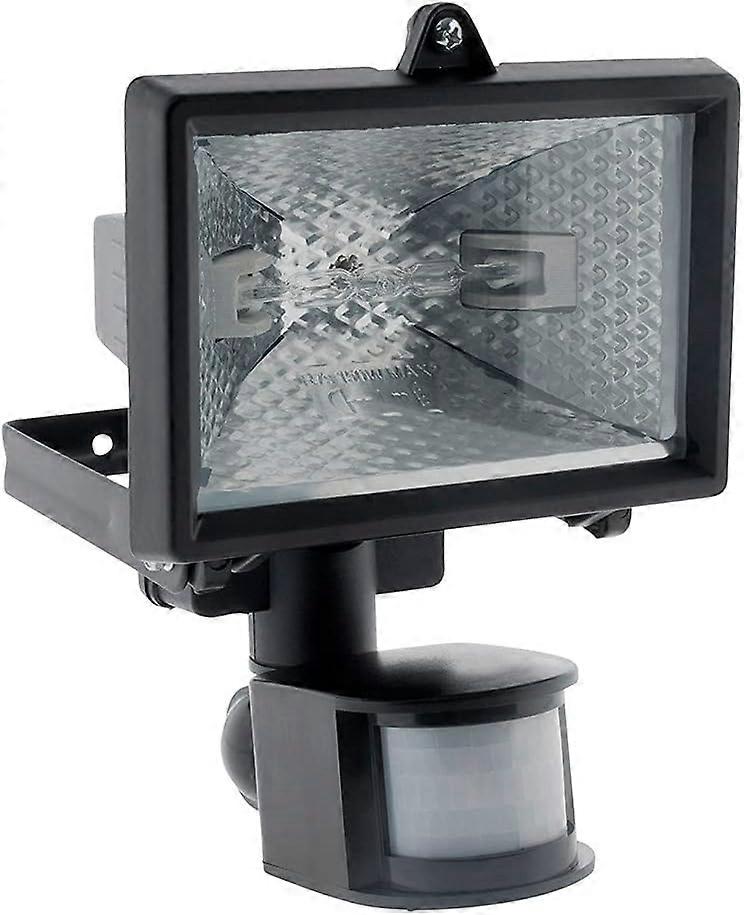 For Halogen Floodlight Black with Sensor - IP44 CE Certified Outdoor Lighting, Weatherproof Security Light