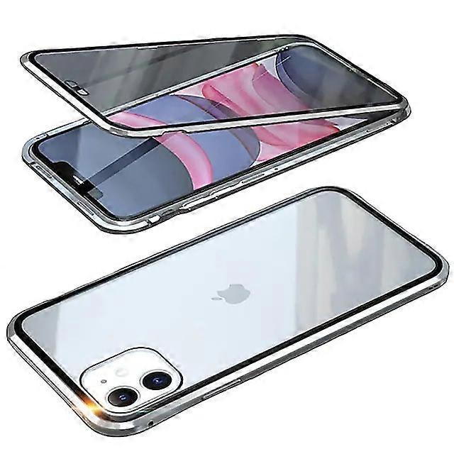 Magnetic Case For Apple Compatible with iPhone 13 12 Mini Pro Max Double Sided Glass 360 Protection Shockproof Magnetic Adsorption Case Clear Case for