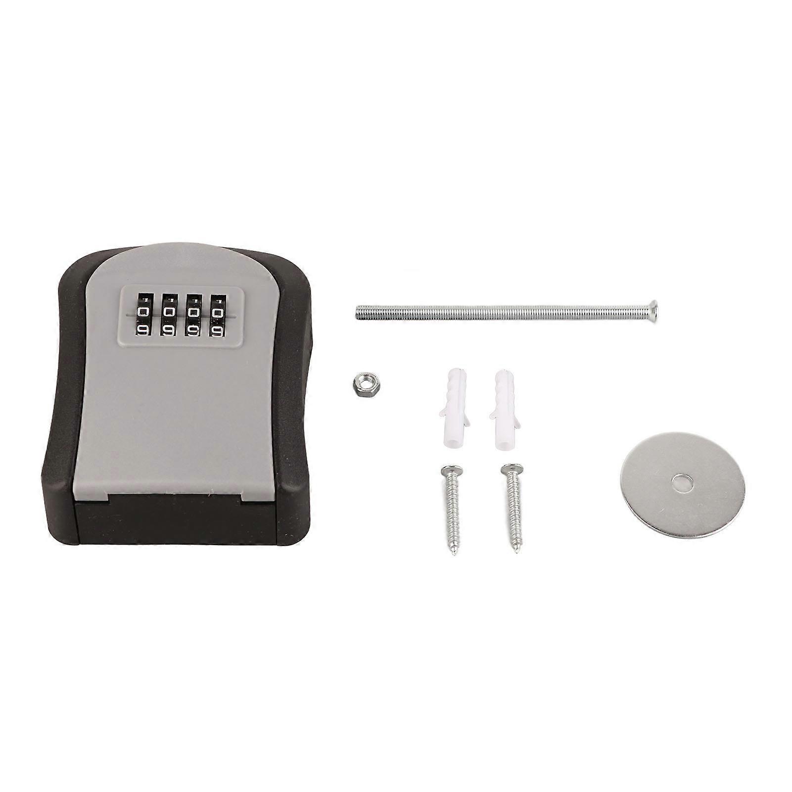 Combination Lock Box Wall Mounted ABS 4 Digit Waterproof Key Storage Lock Box with 5 Keys Capacity(YMCAT)