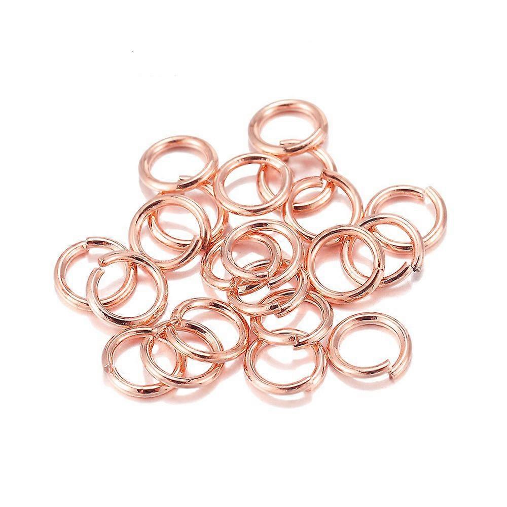 500 O-rings multiple sizes open ring single ring iron ring C-ring connecting ring DIY jewellery accessories 4x0.7mm thick (Rose gold)