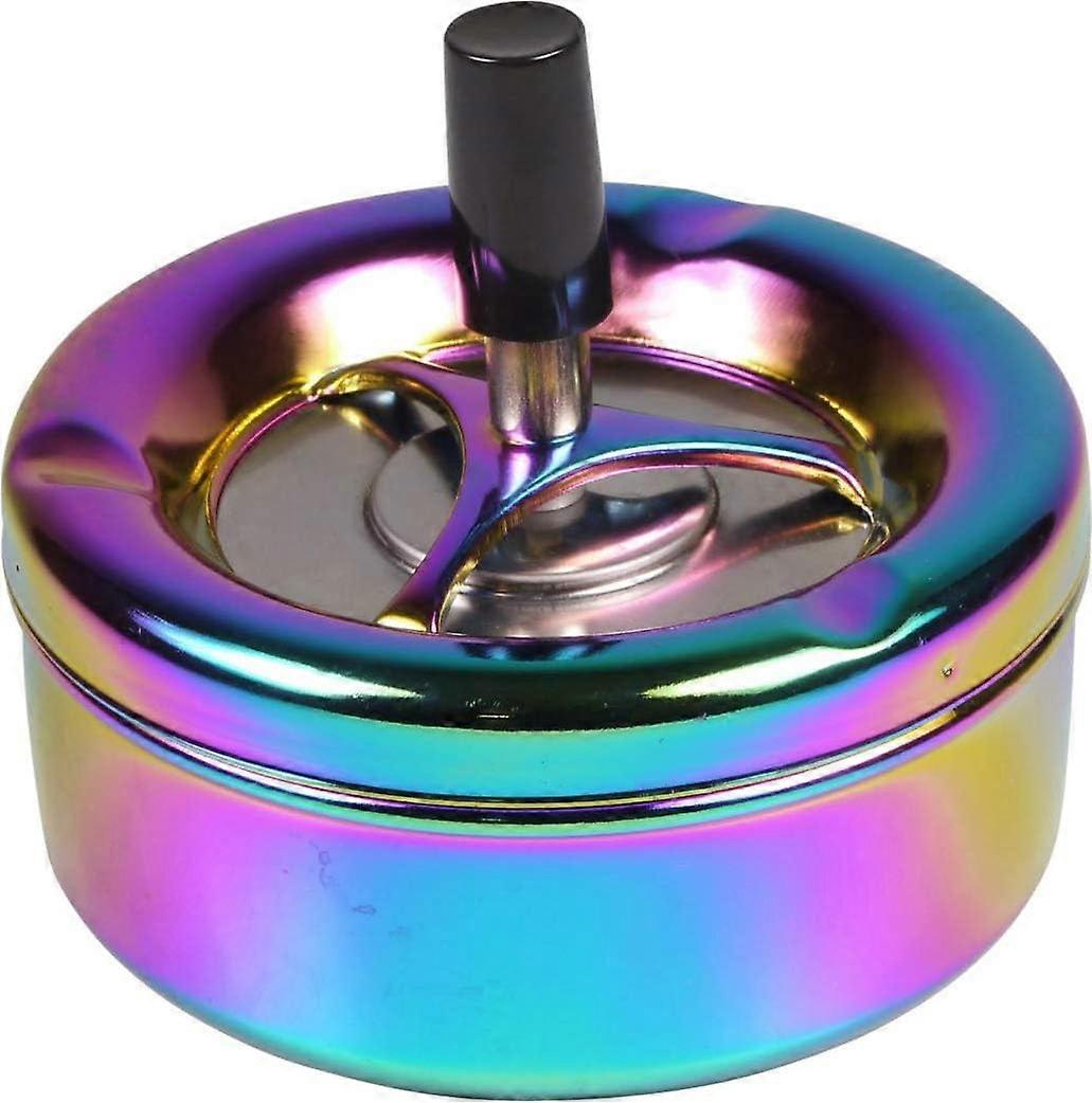 Rotating ashtray with rainbow design - Multicolor - Diameter: 9cm