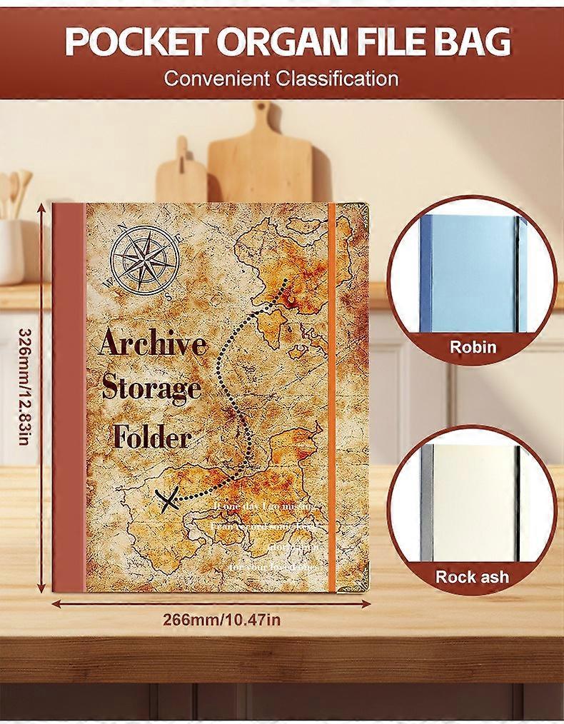 Kraft Paper Document Organizer with Labels Pockets in Case I Go Missing Binder